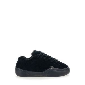 Erl Men 'Vamp Skate' Black Low-Top Sneaker With Front Logo In Velvet Man